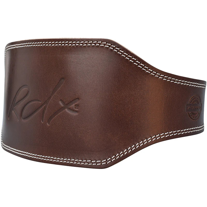 RDX 6 Inch Leather Brown Weightlifting Belt