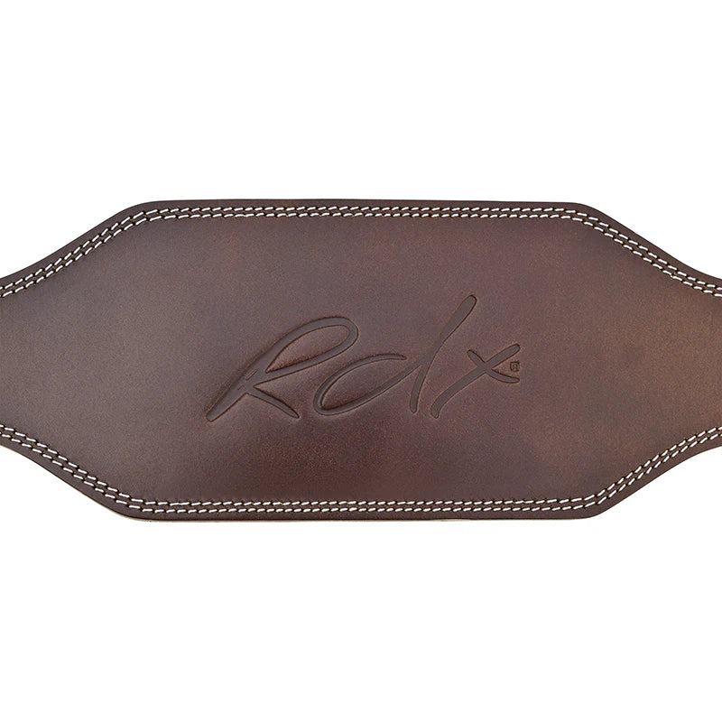 RDX 6 Inch Leather Brown Weightlifting Belt