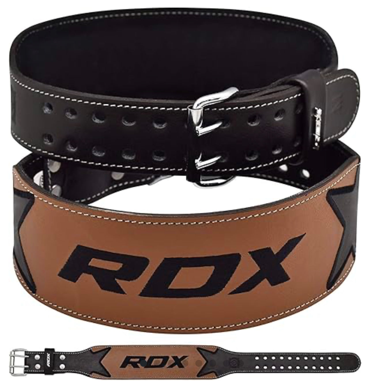 RDX Leather Weightlifting Belt with HG Steel Buckle