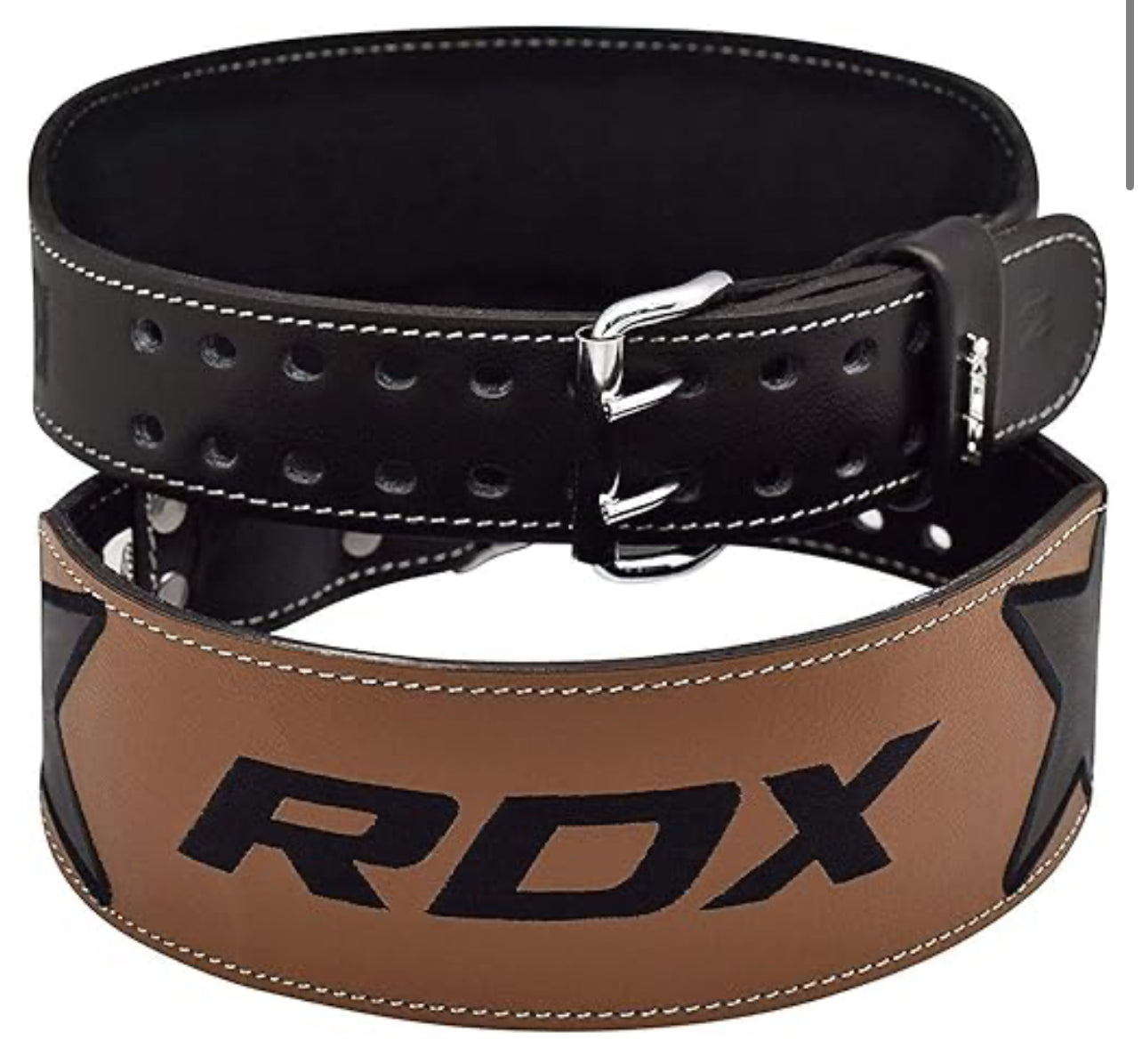 RDX Leather Weightlifting Belt with HG Steel Buckle